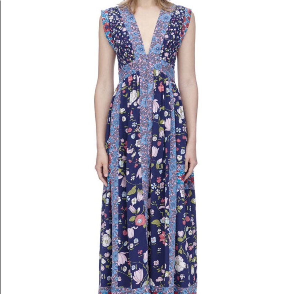 Rebecca Taylor Tapestry Garden  floral Midi Dress